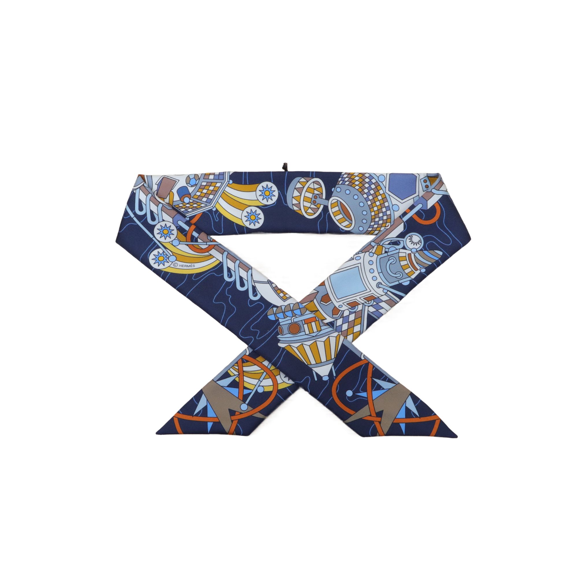 未使用 Hermes/爱马仕 汤/P235806980/ 图案 twilly 丝带 绑带