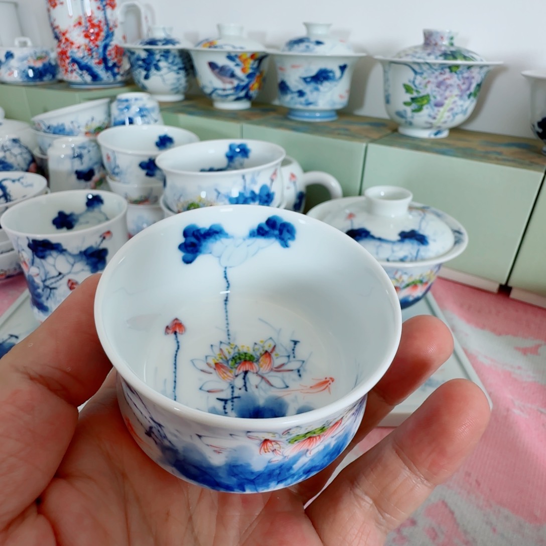 景德镇釉下青花五彩手绘