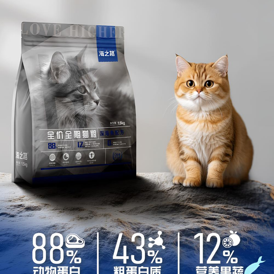海之格全价猫猫全期猫粮1.5kg/袋怪兽