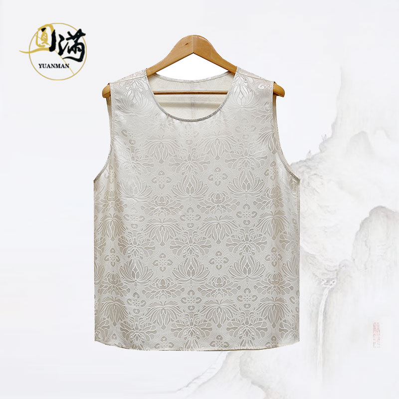 [不染]圆满男装香云纱湖丝桑蚕丝双穿薄款打底无袖背心BX5416BS