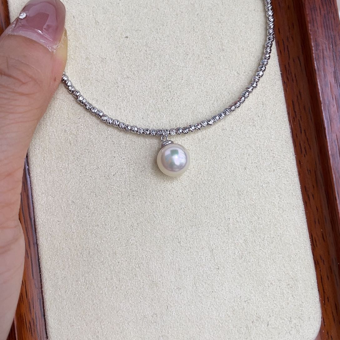 海水珍珠手镯银S925镶嵌