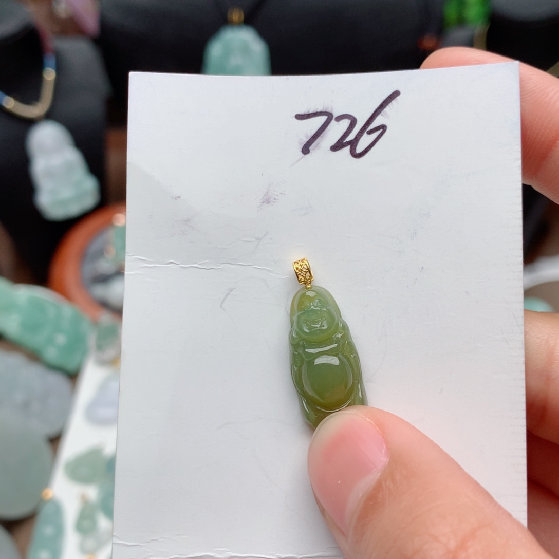 翡翠颈饰18K金镶嵌花*吊坠