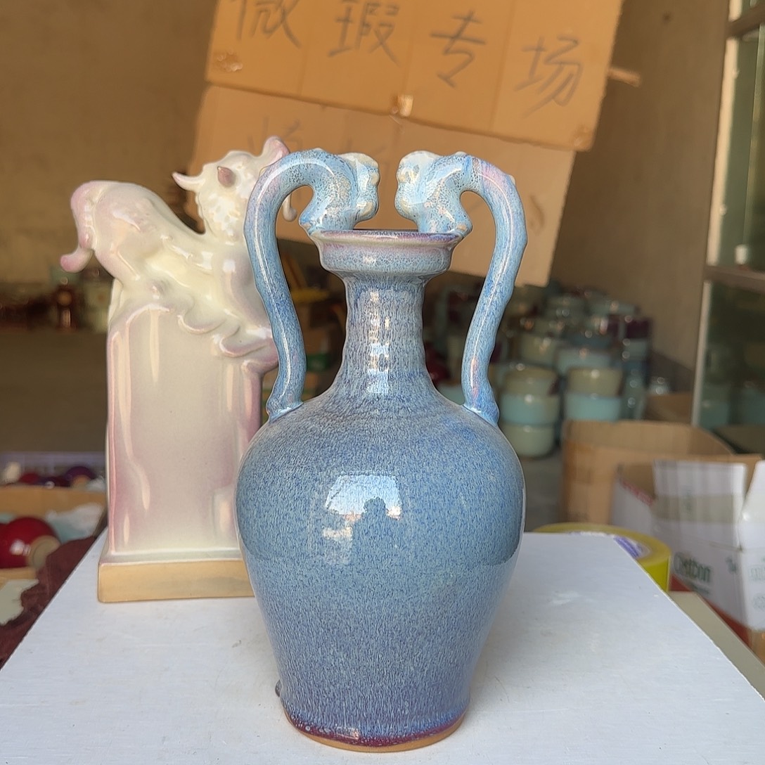 陶摆件郑家钧瓷摆件微瑕