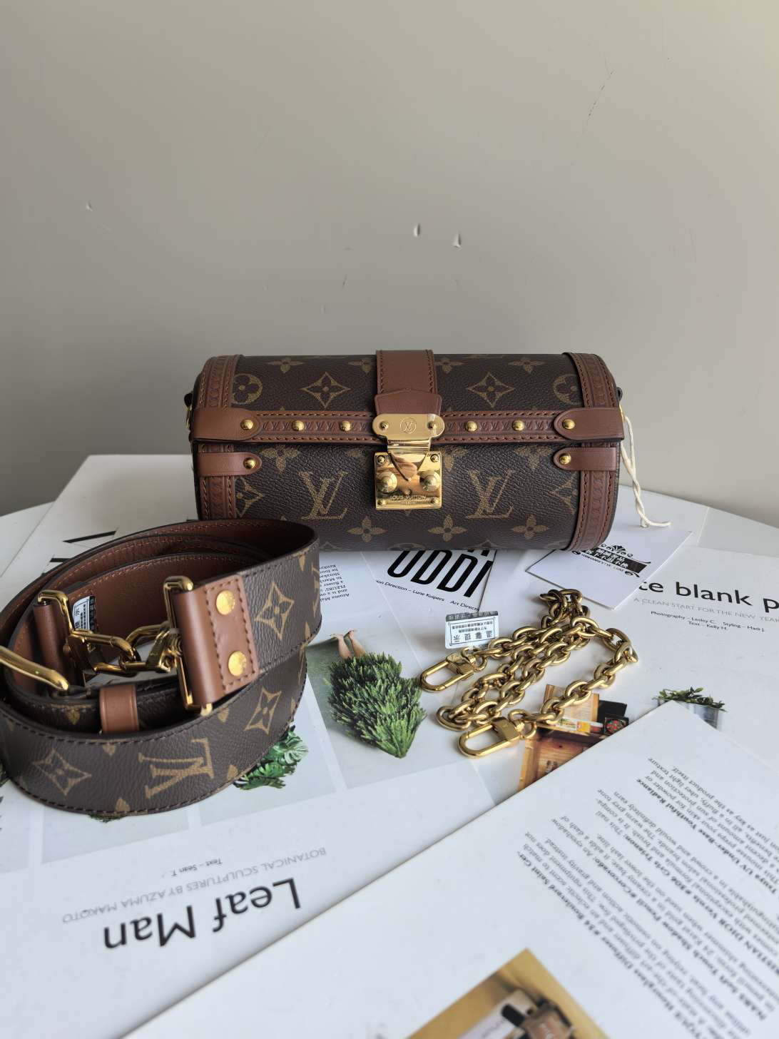 99新 LV Papillon trunk巴比龙手提单肩腋下斜挎包