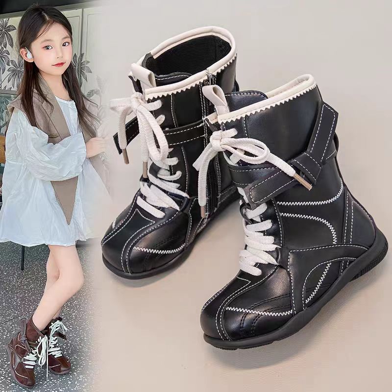 时尚女童软底马丁靴2025秋季新款儿童洋气时髦靴子女孩休闲中筒靴