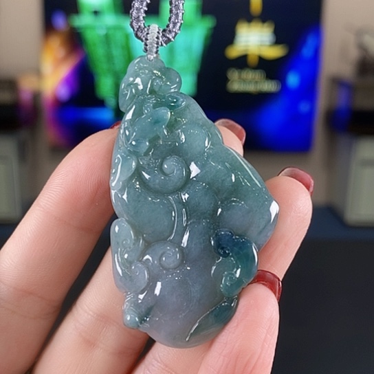 翡翠颈饰未镶嵌用****0天然翡翠A货+配绳一条