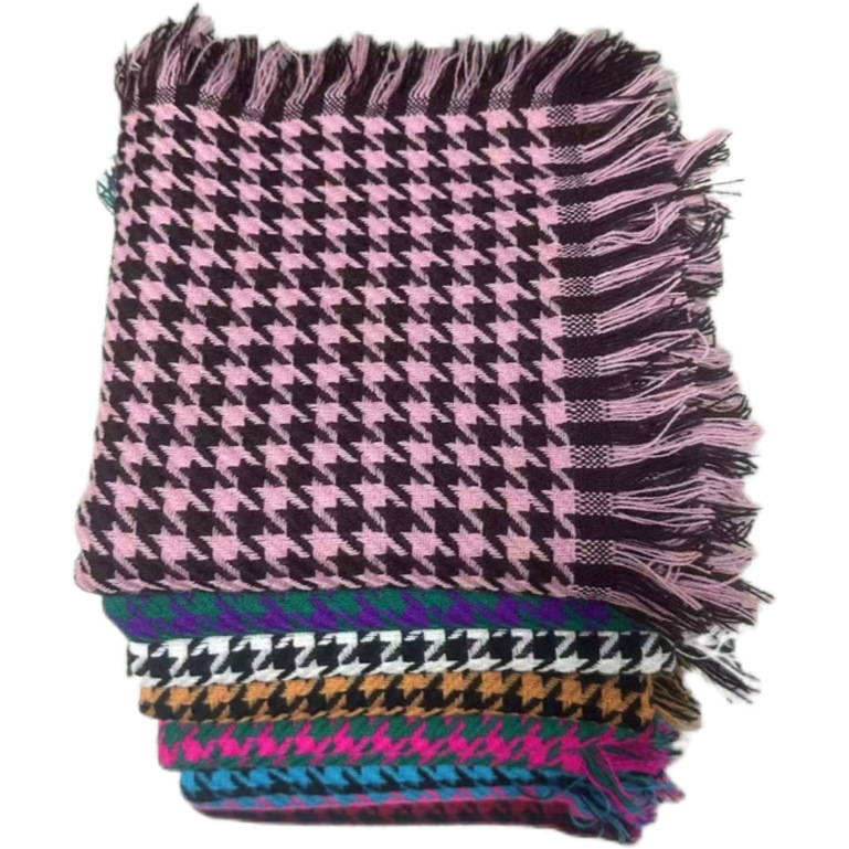 2025新款格子方巾农村老人包头防风头巾老式围巾网红四季通用款