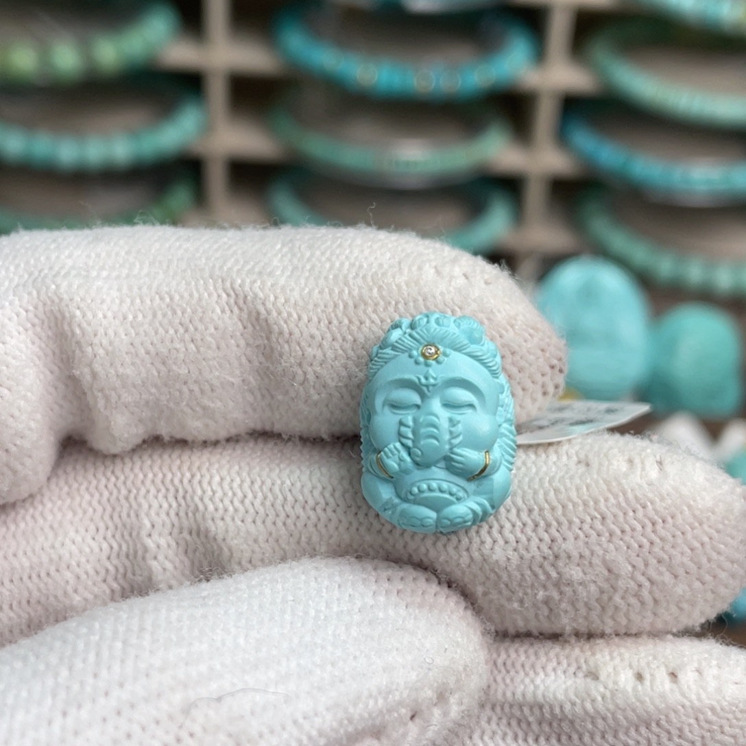 绿松石未镶嵌天使象23