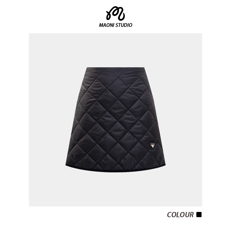 毛妮LADIESFIRST高腰裙子半身裙秋冬新款设计感棉裙包臀短裙L2788