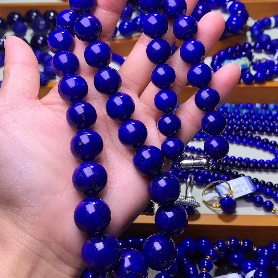 青金石未镶嵌项链收藏级紫药水大塔链18313