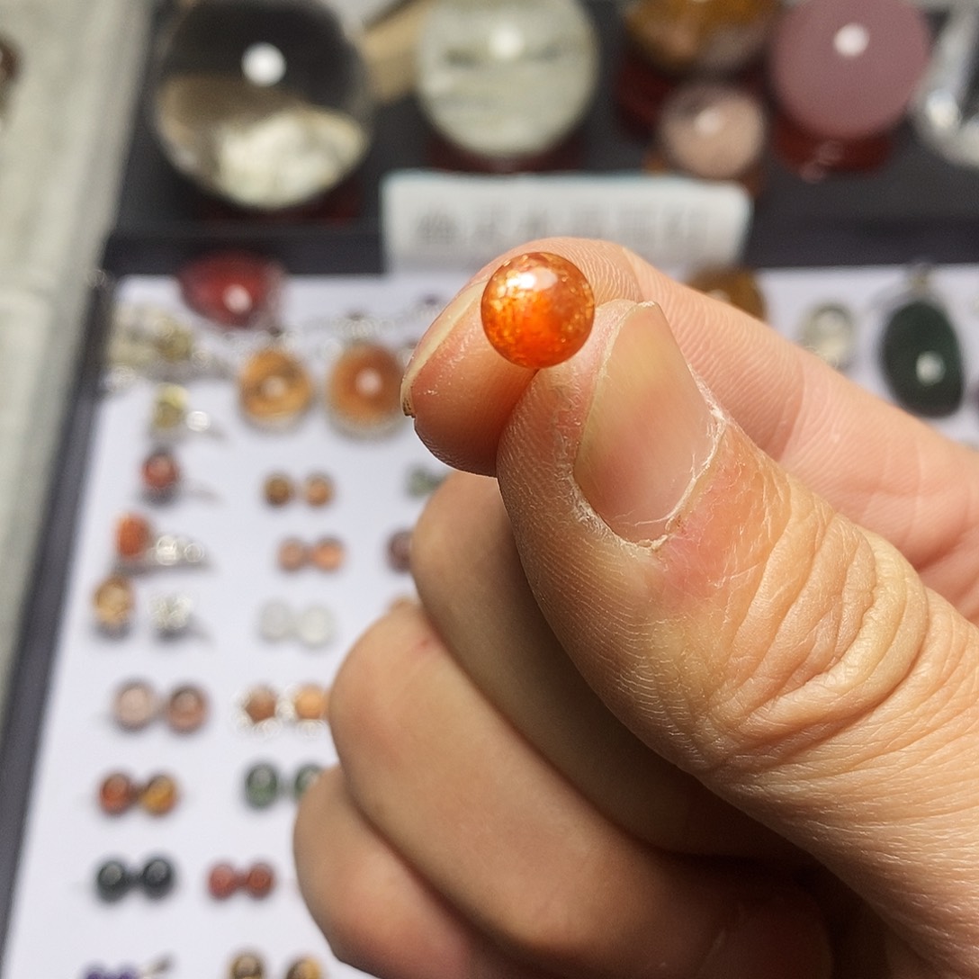 水晶耳钉银S925镶嵌s****?金太阳耳钉7.3mm单只