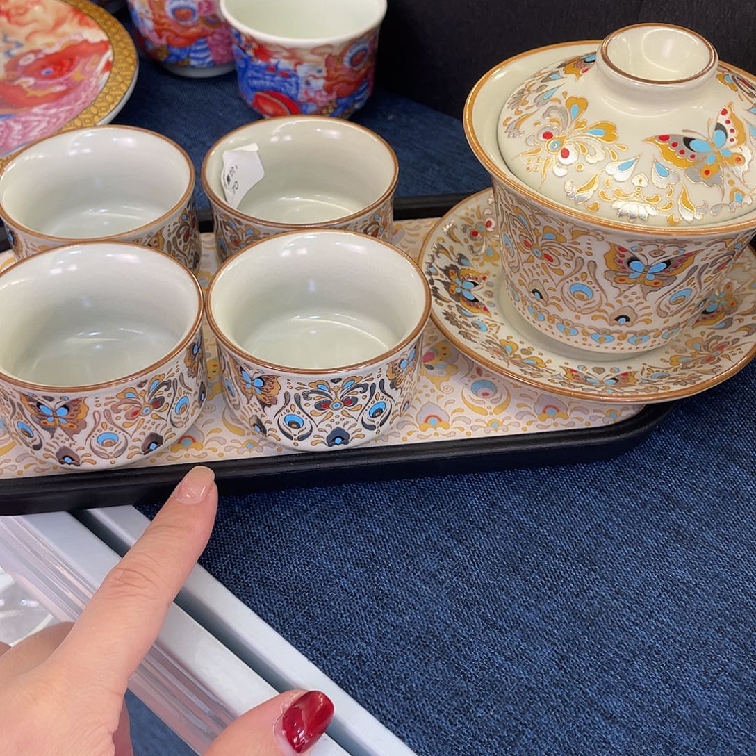 陶景德陶瓷盖碗茶具