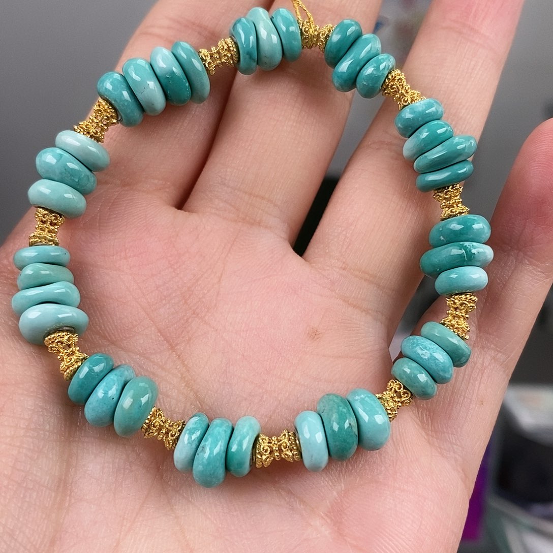 绿松石银S925镀金镶嵌珠宝奇石