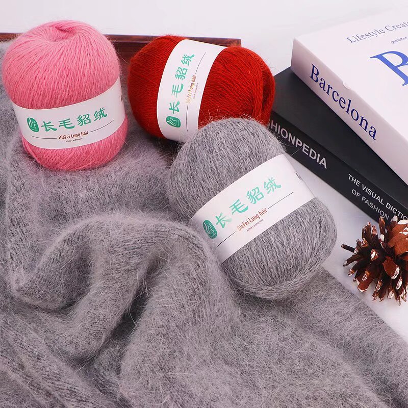 长毛貂绒线手工diy编织围巾线披肩手编柔软亲肤织毛衣线团绒毛