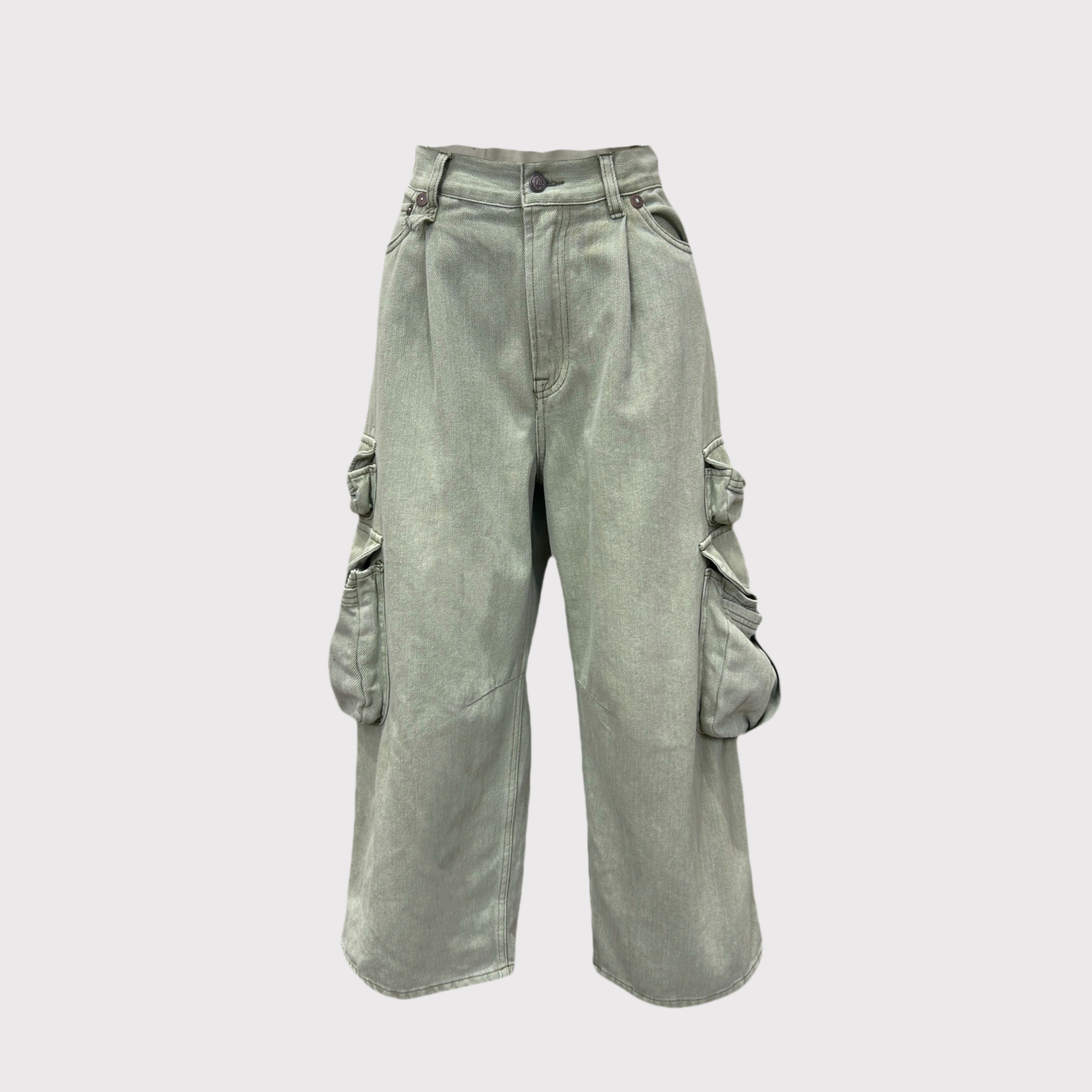 喜发发studio 新款百搭小众时尚工装牛仔裤 6082