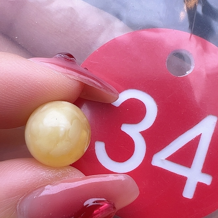 蜜蜡裸石未镶嵌微瑕 10.3mm 圆珠