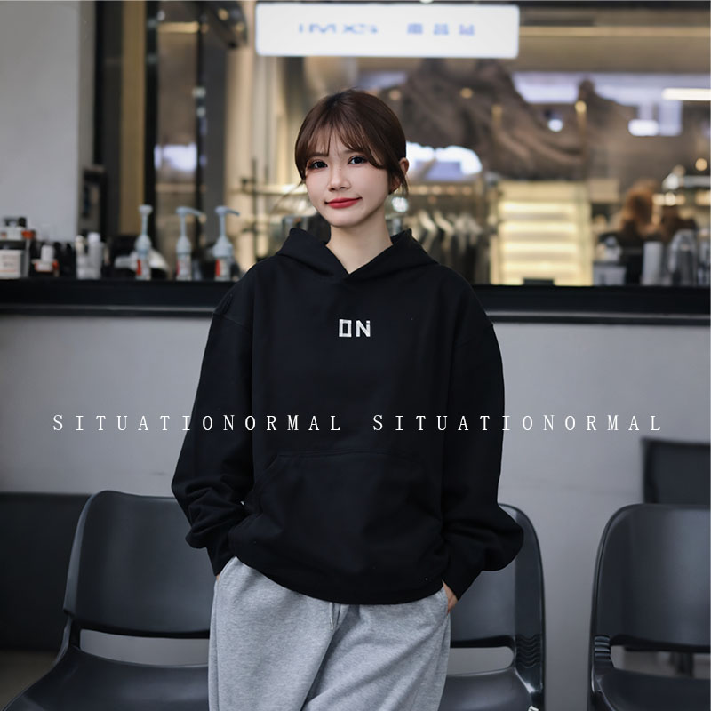 又云460g纯棉加绒情侣卫衣秋季宽松圆领时尚休闲男女上衣