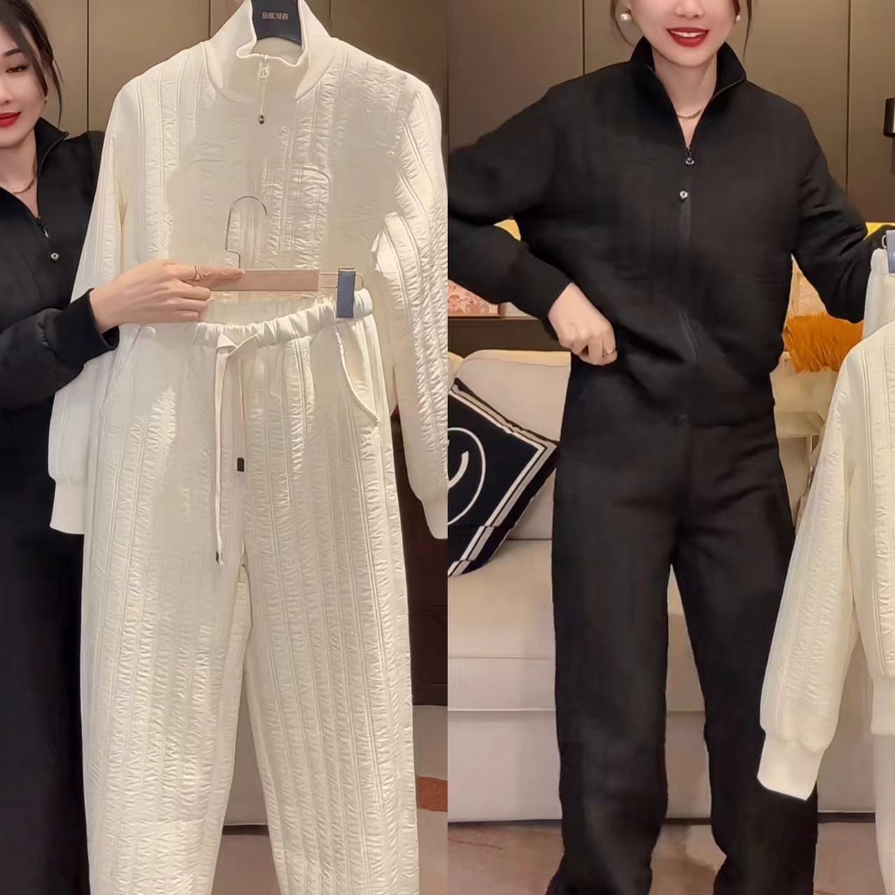 欧美风时尚套装时尚运动网红套装显瘦秋冬上衣裤子