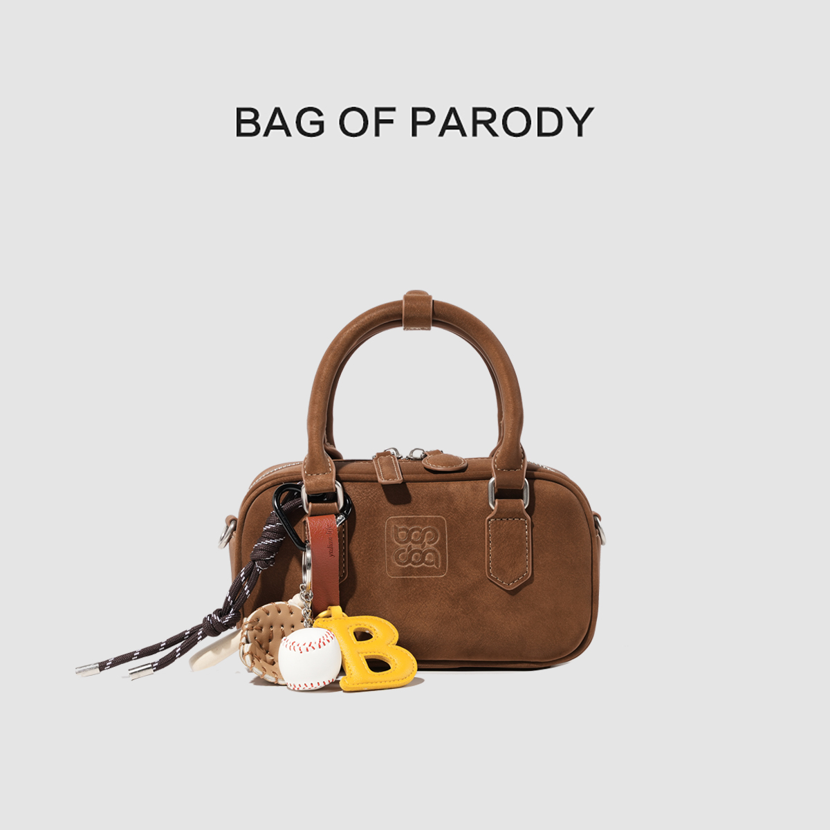 bagofparody保龄球包包2025女士新款通勤手提单肩斜挎包磨砂休闲