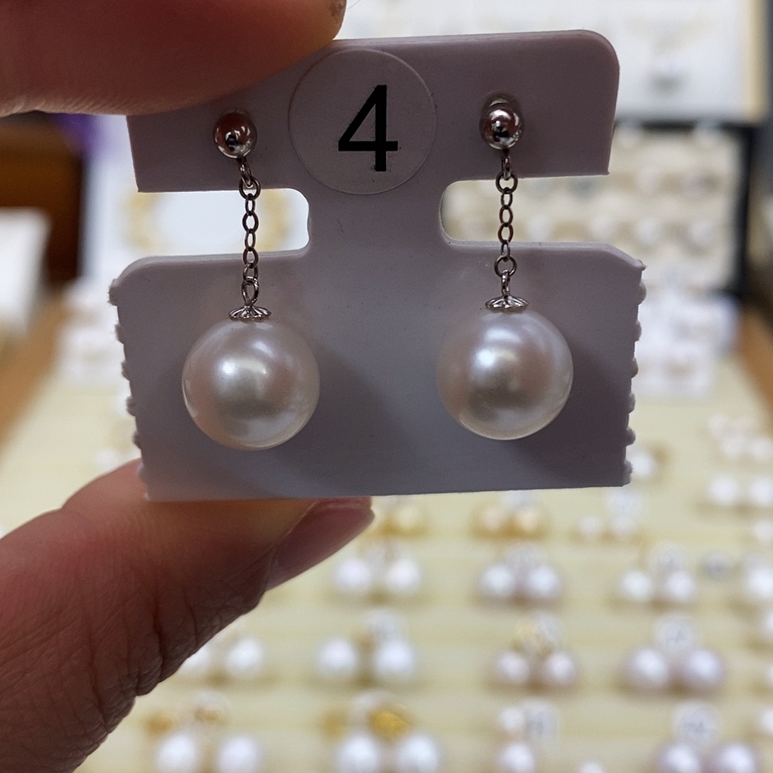 淡水珍珠耳饰18K金镶嵌