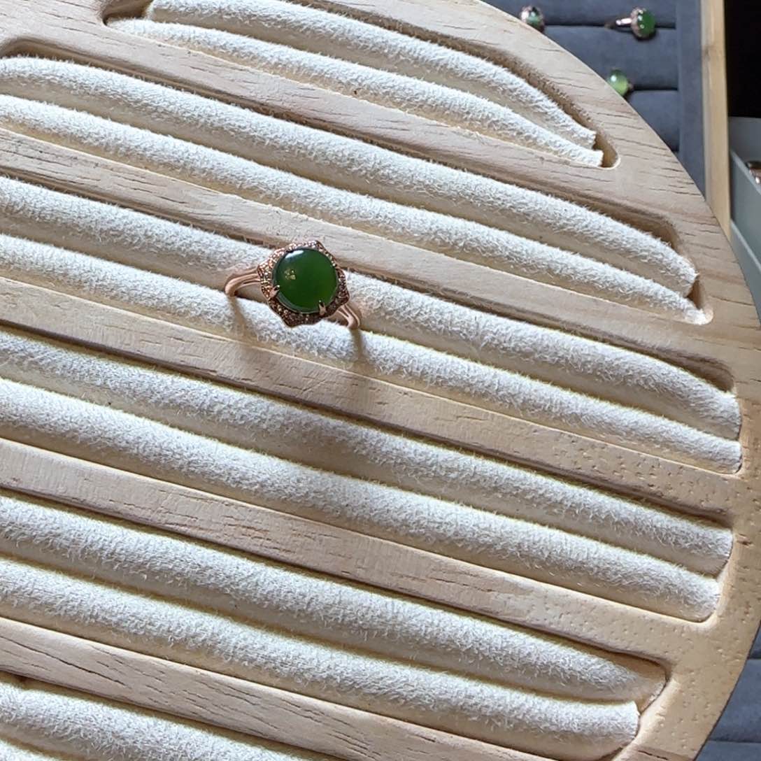 和田玉（糖玉）戒指银S925镶嵌