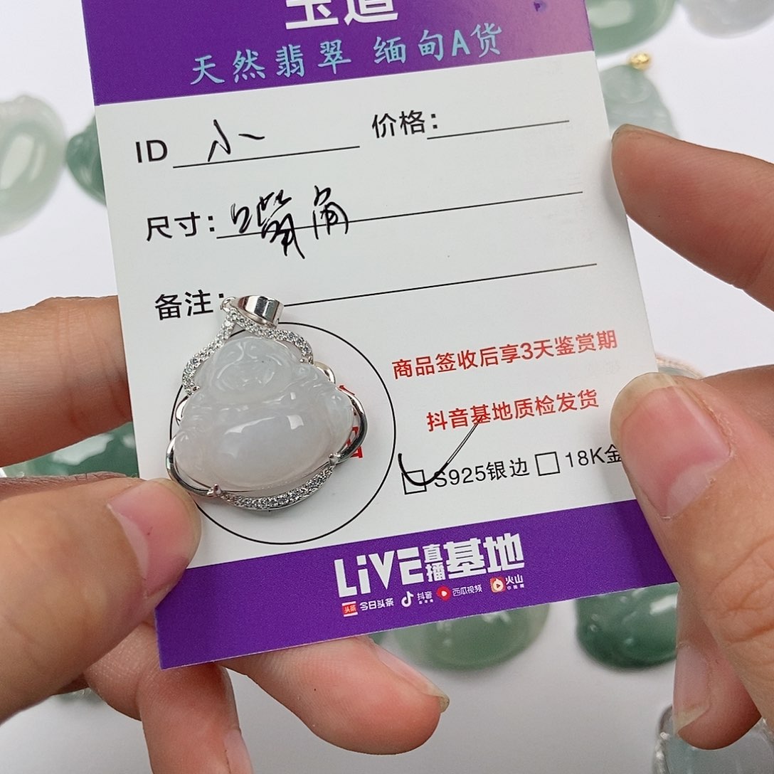 翡翠颈饰银S925镶嵌小*翡翠