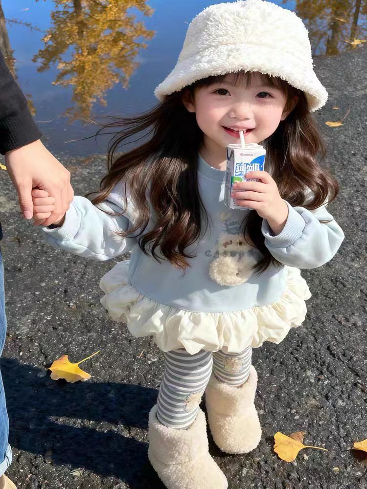 秋冬女童厚款1401到1600卡通动漫卫衣，外套，裤子百搭韩版加厚加绒