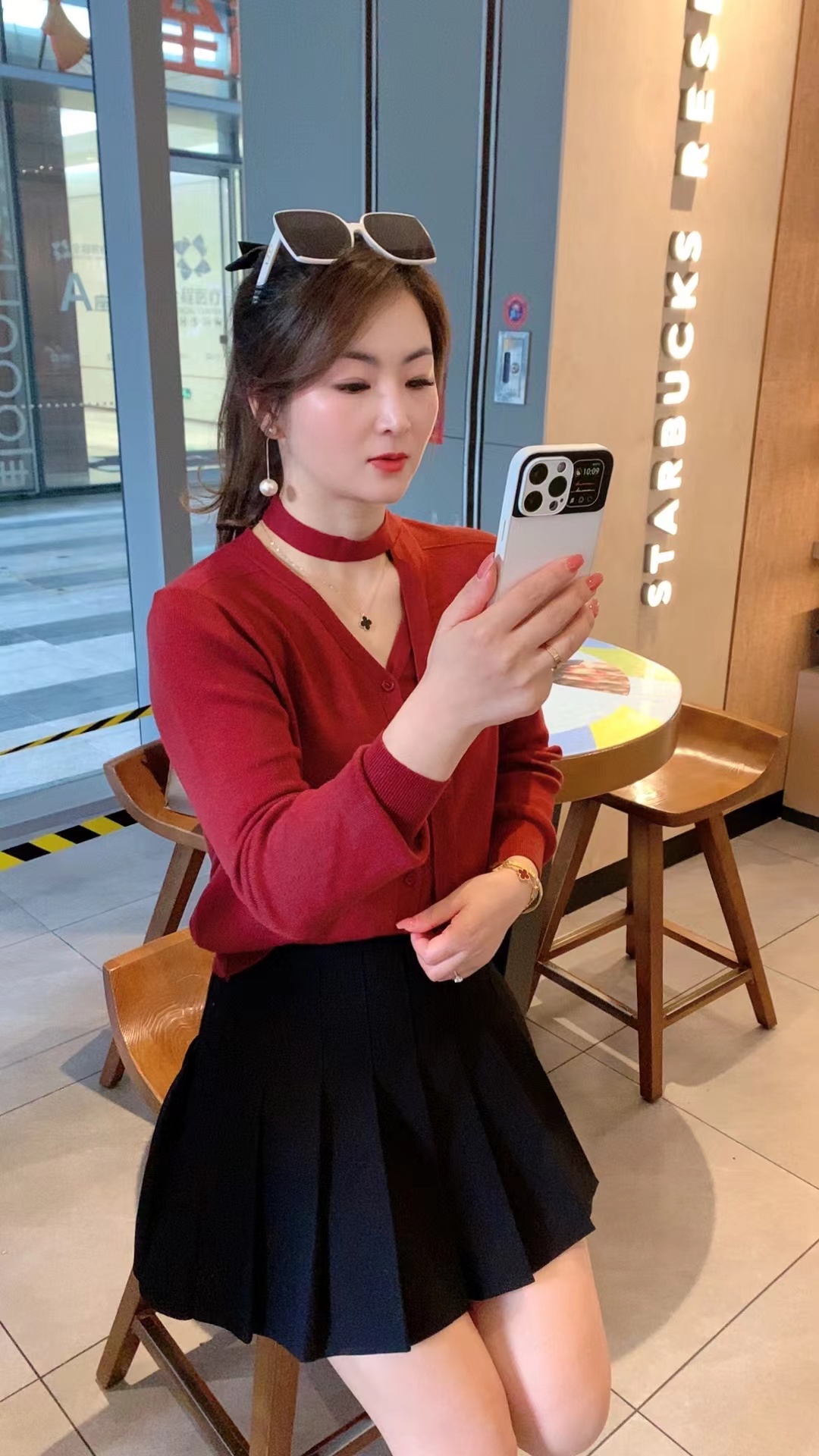 春秋冬季修身轻熟风镂空长袖针织春季毛针织衫短款秋季上衣秋冬