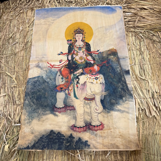 高端精品文殊菩萨绘画类唐卡AA75