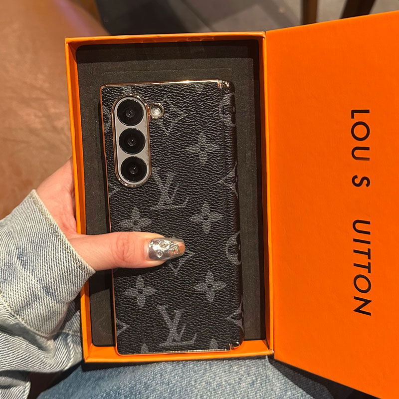 奢侈老花三星fold7手机壳新款折叠屏Zfold6带中轴W25保护套fold5