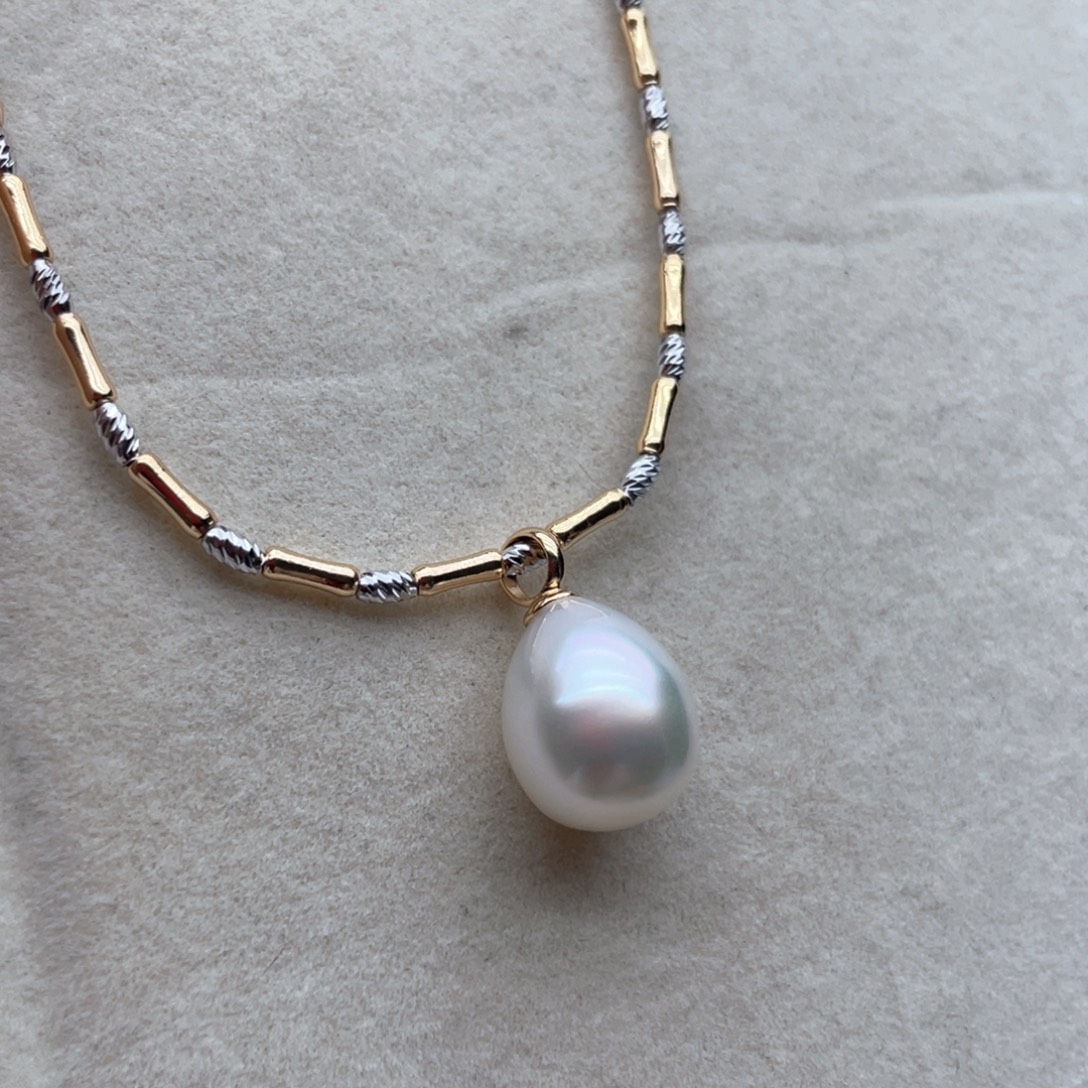 海水珍珠银S925镶嵌颈饰E104