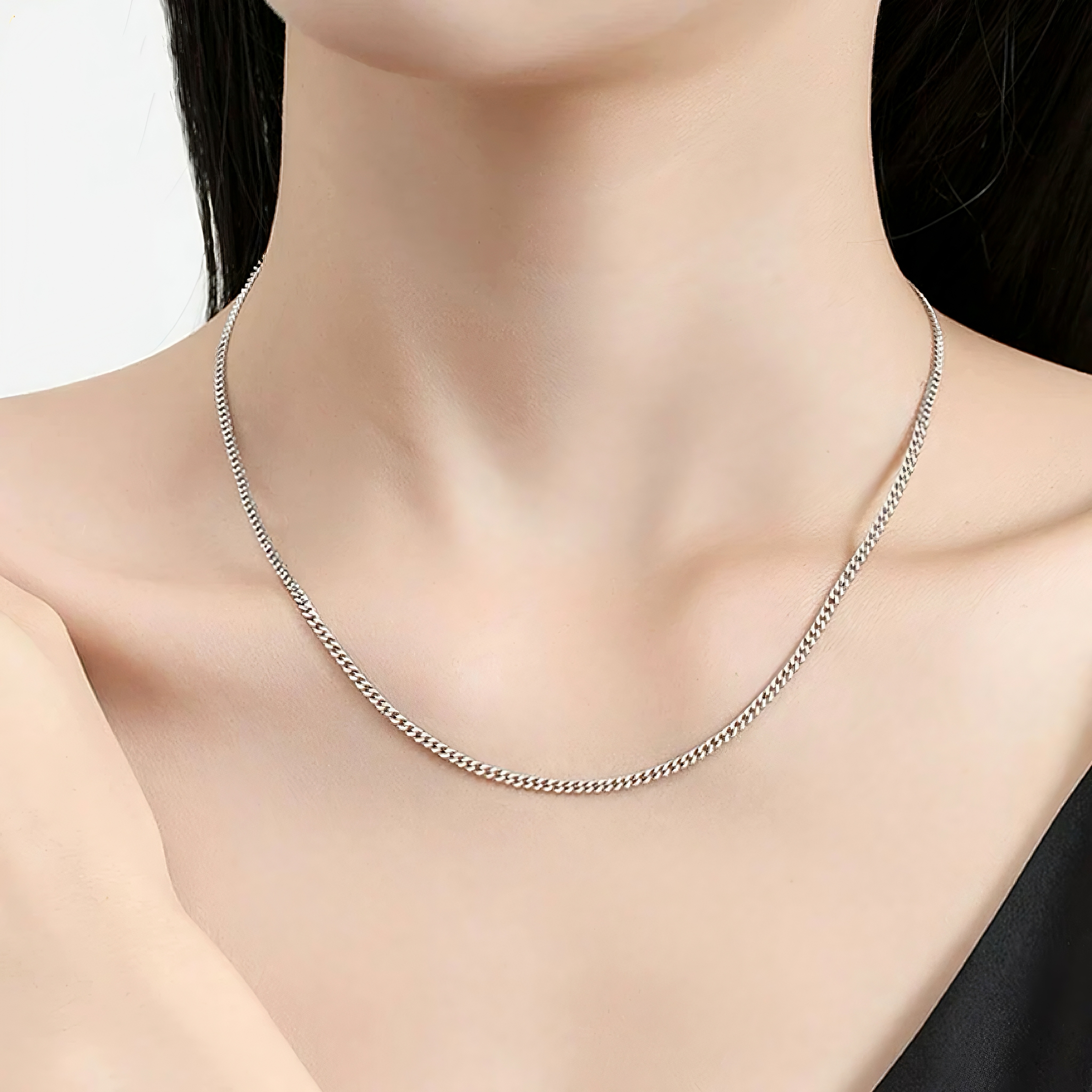 {PT950}铂金素链 侧身古巴素链 龙虾扣（多样性发一）