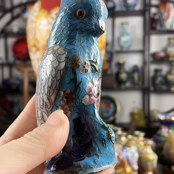 张***龖铜景泰蓝鹦鹉一个