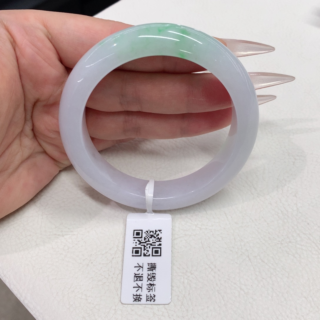 未镶嵌手镯翡翠55.7圈口粉春正圈