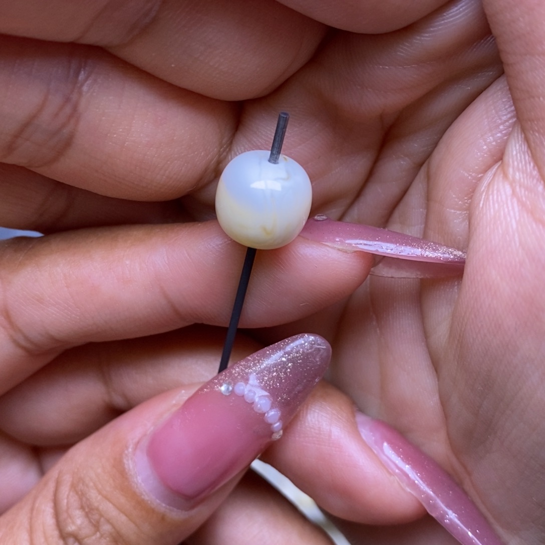 蜜蜡未镶嵌珠宝奇石满浓蜡瓷白妖花老型10.6*9.8mm