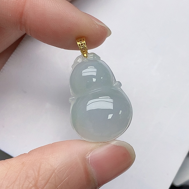 颈饰银S925镶嵌翡翠天然A货