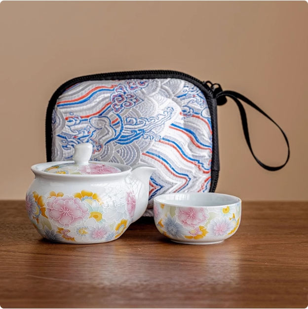 当代 KK0270-万花手抓壶一人饮旅行套