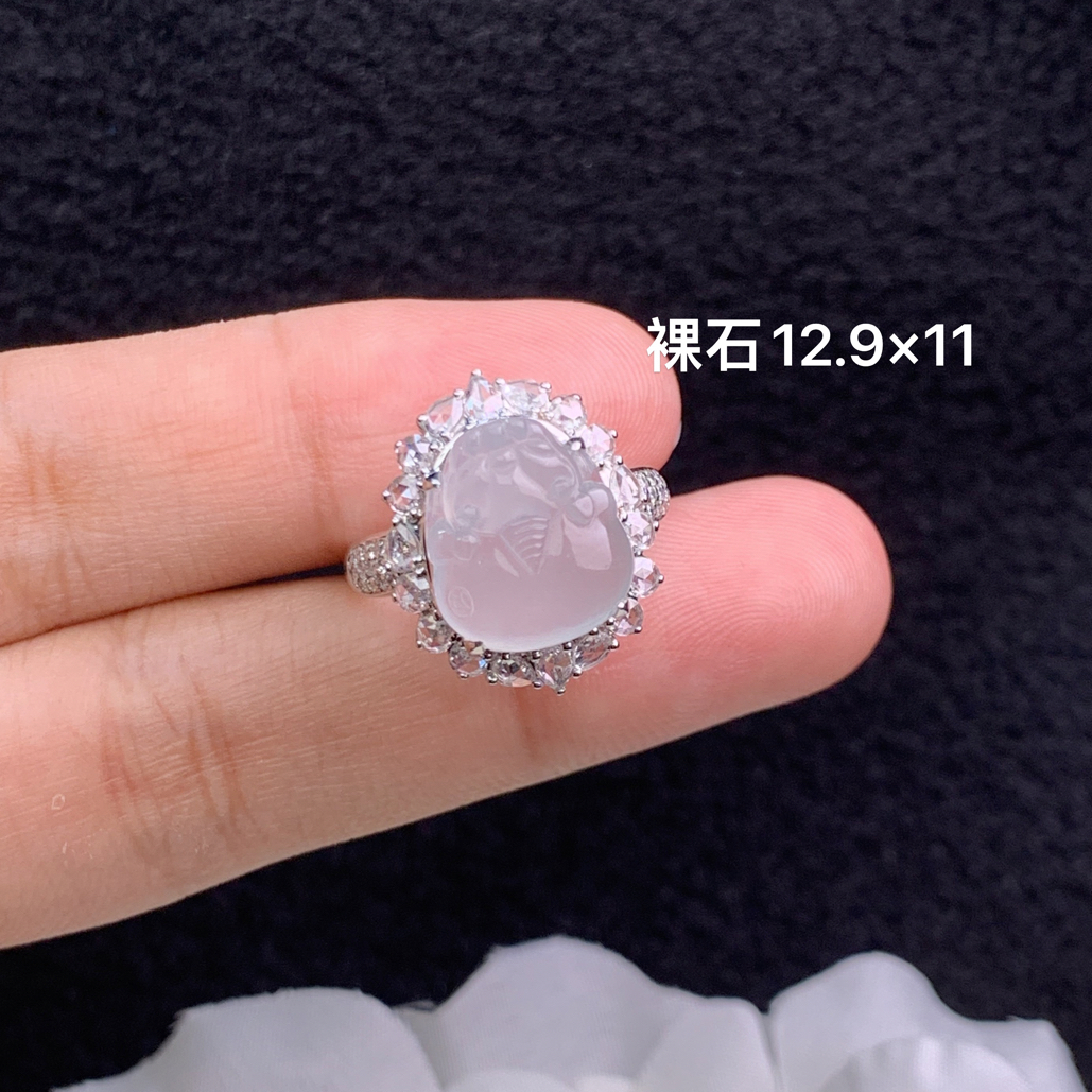 18k金镶嵌天然缅甸翡翠冰种貔貅12.9×11