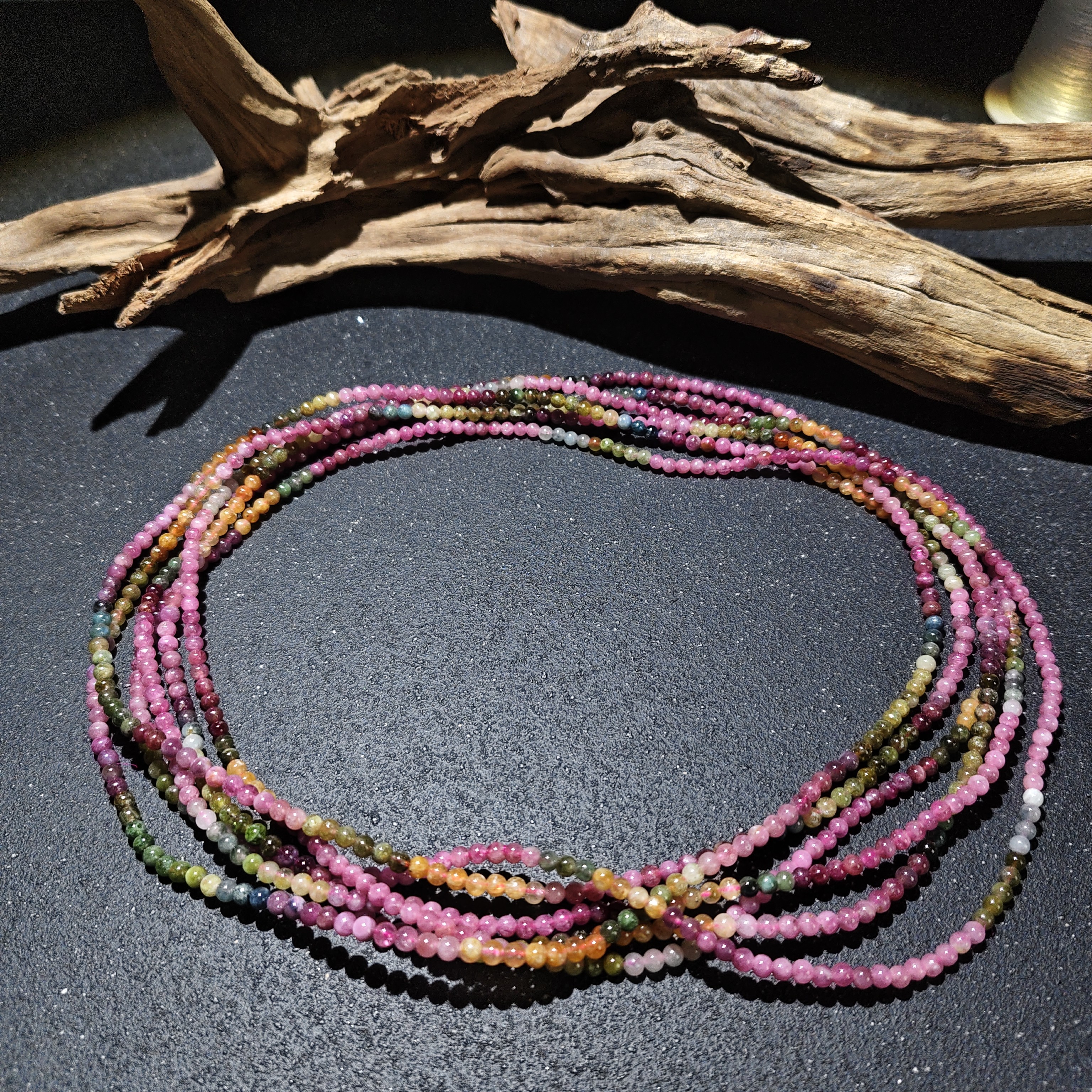 【黑胖珠宝】H1040天然碧玺多圈手链多样性发其一