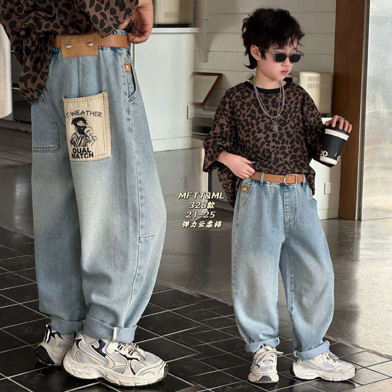 休闲裤牛仔裤韩版百搭拖地高腰宽松