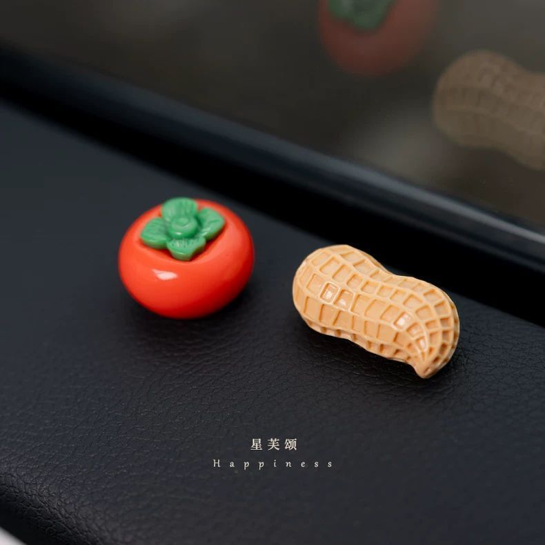 《好柿花生》创意摆件中控台装饰柿子花生车载摆件显示屏幕装饰