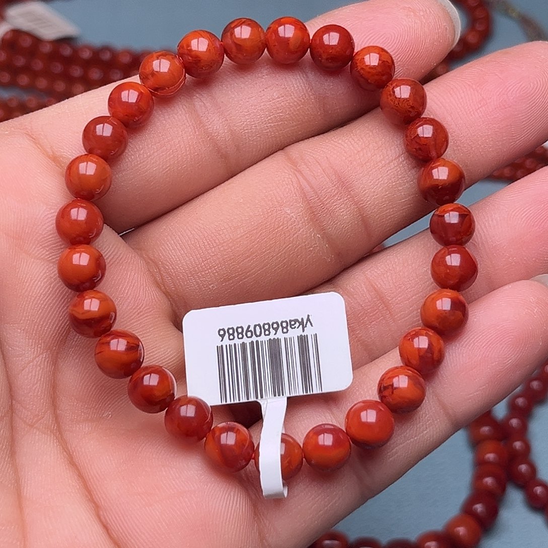 南红玛瑙未镶嵌手链牛血妖火焰卡7