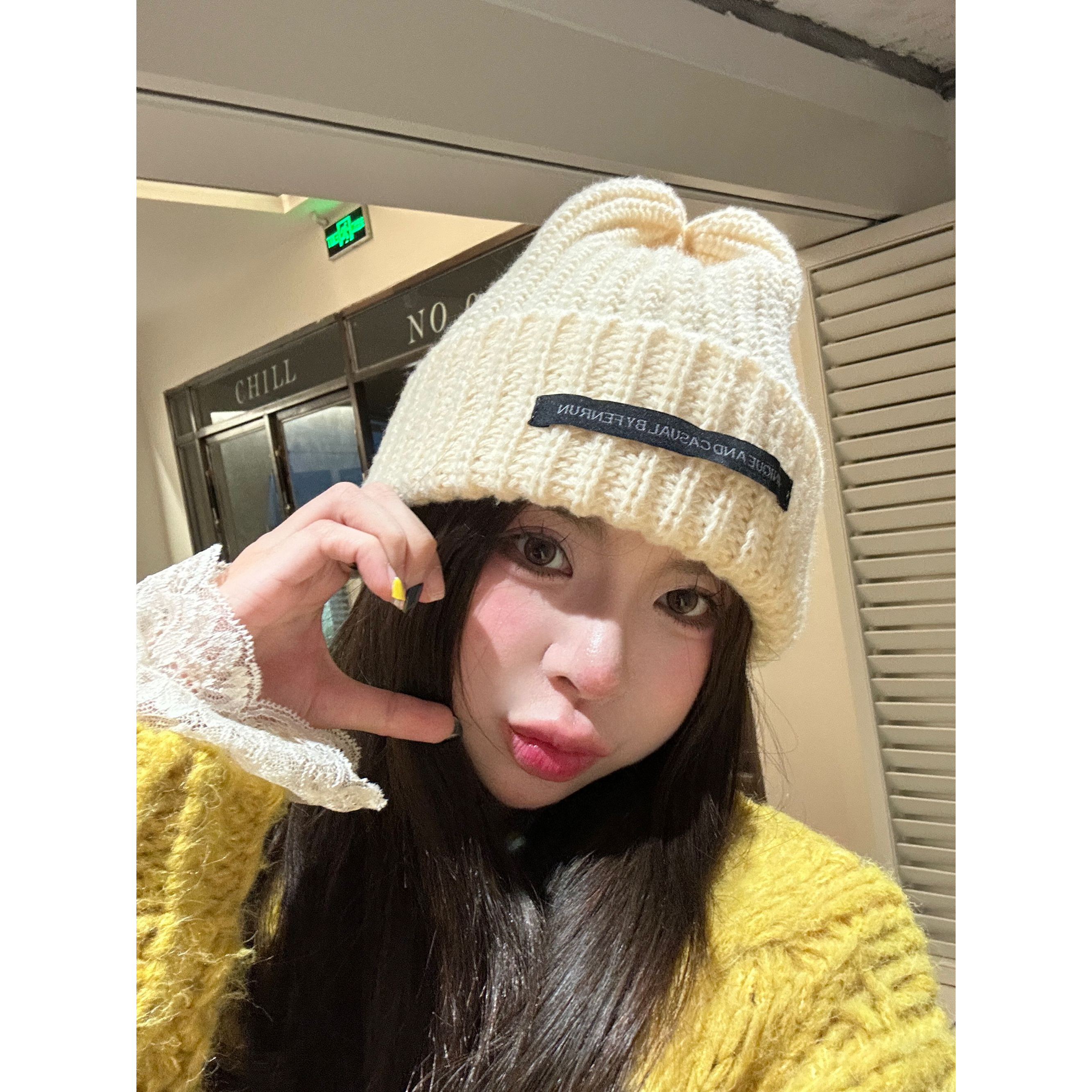 【HuiHui】帽子韩系新款百搭显脸小堆堆帽冷帽保暖针织毛线帽（A1145