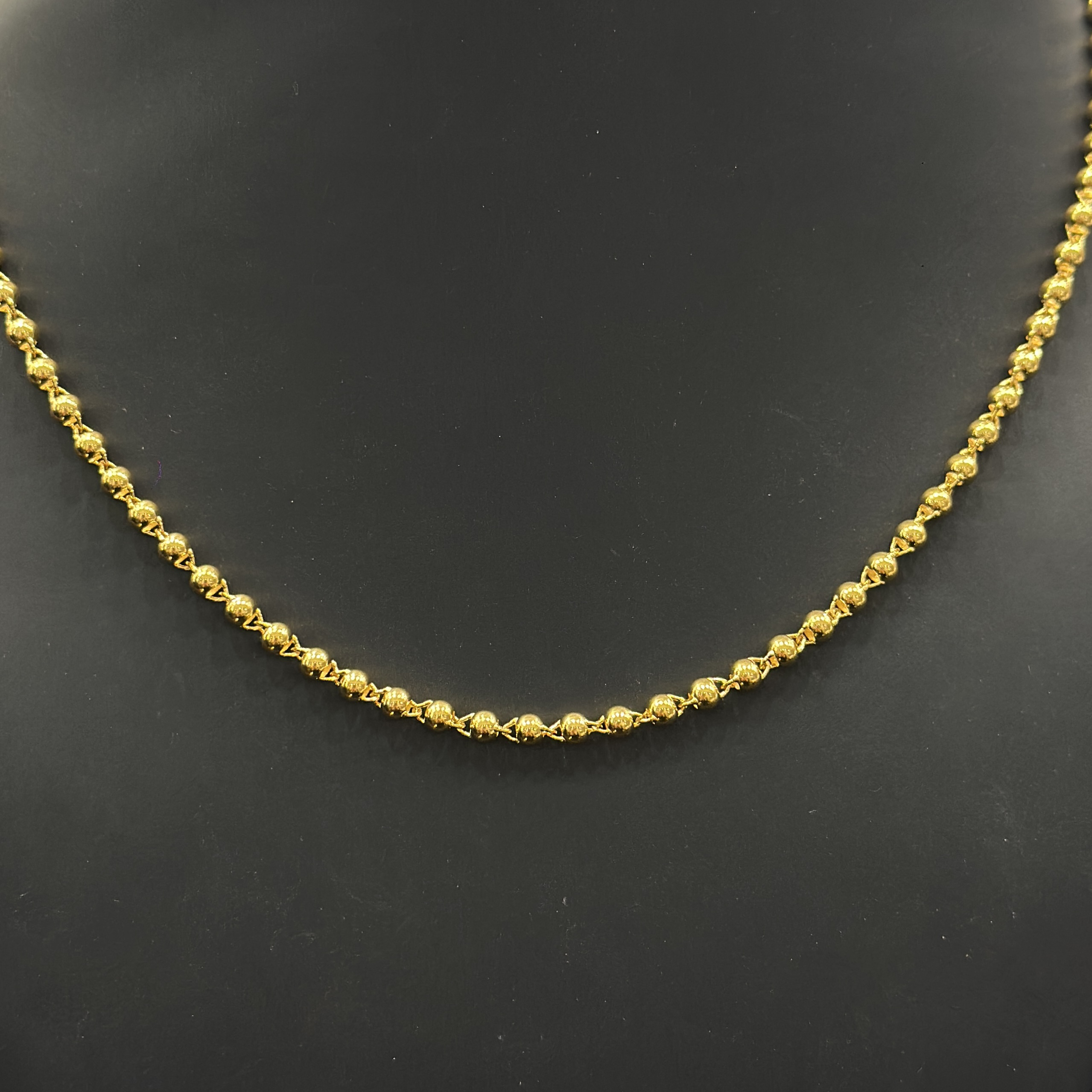 足金光豆项链无工费豆子：卡3.8。47cm