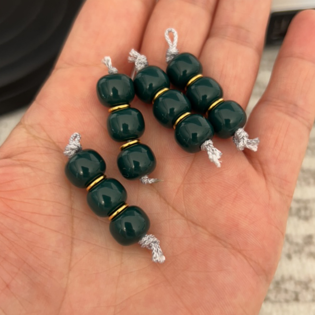 精工雪巴琉璃老型9毫米乘8毫米一组三颗高抛光地狱绿