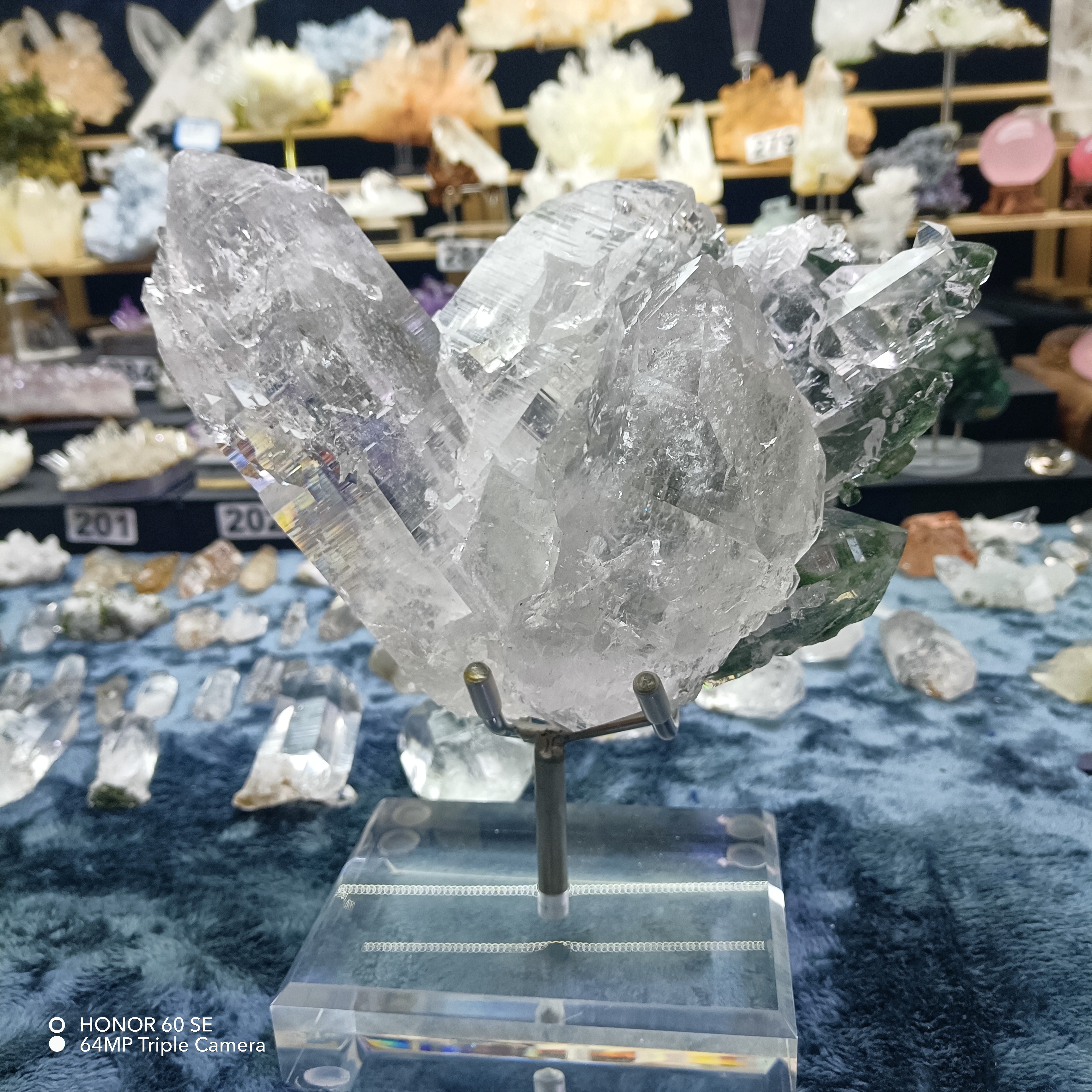 喜马拉雅晶簇高档手工摆件矿标白皮透体中式玄关书房摆设摆件轻奢