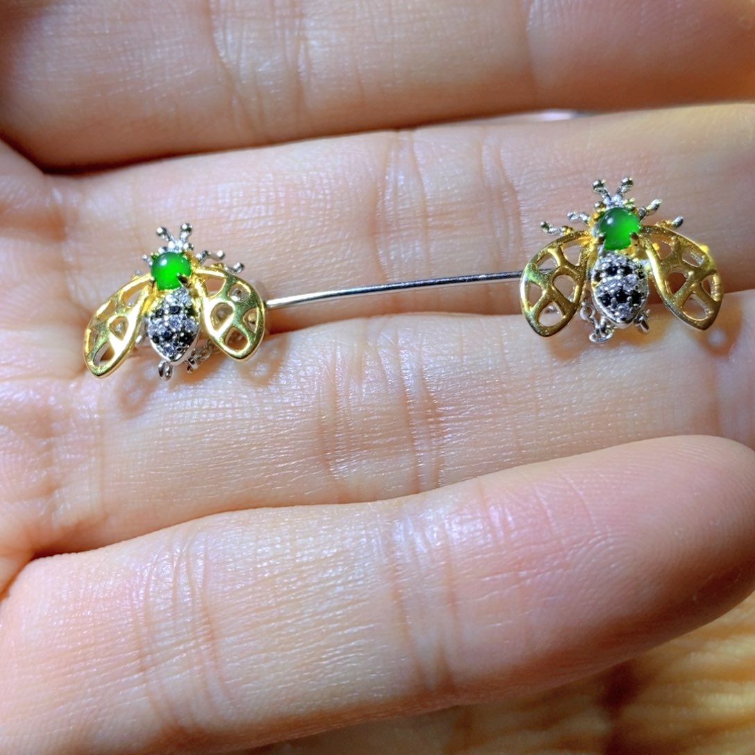 翡翠颈饰银S925镶嵌天然翡翠