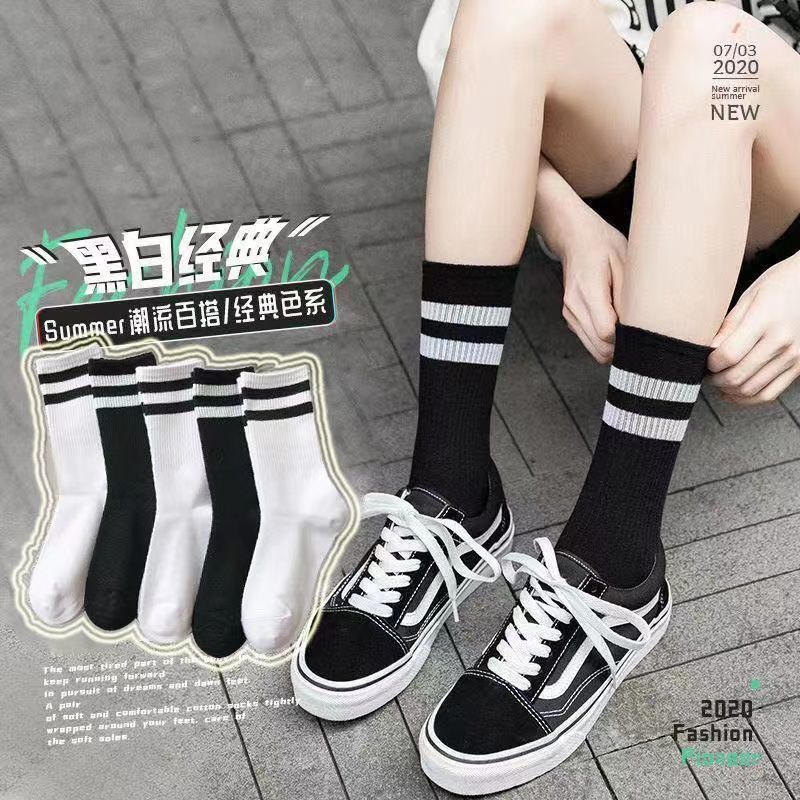 女袜网红鲨鱼裤搭配潮袜春秋季女子ins潮流百搭学院风学生运动袜