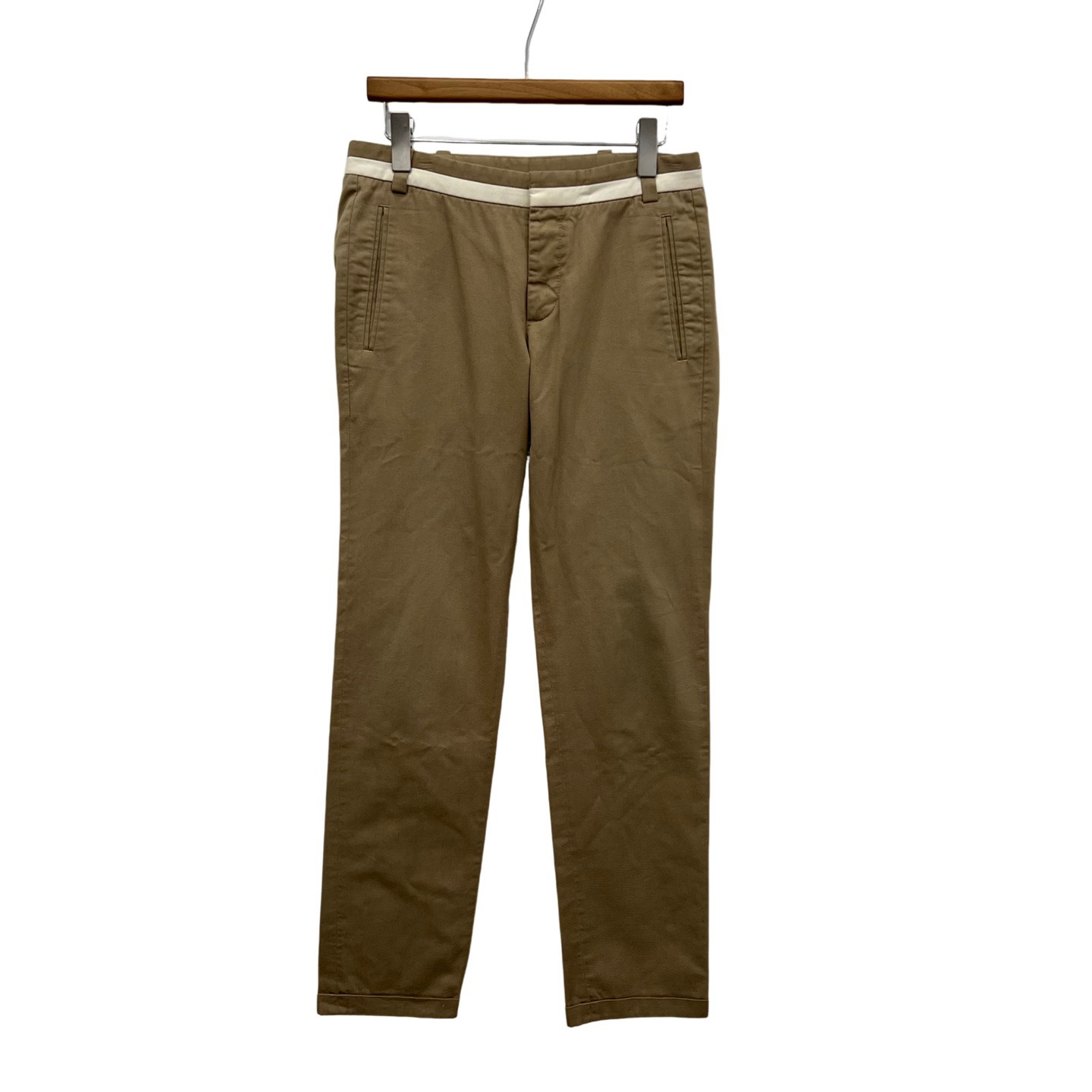95新 GUCCI/古驰 皮牌Logo卡其色休闲裤 44码/95新/公价6900