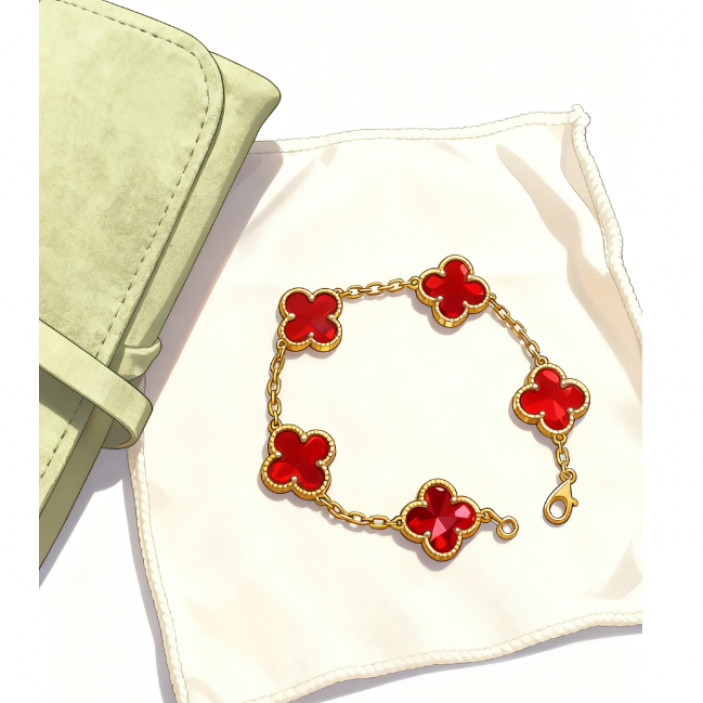 合金手链 GZ 3.0精工版本  四叶五花轻奢百搭款手链  顶版